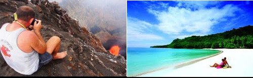 Extreme experiences in a live volcano to extreme relaxation on a pristine strand.