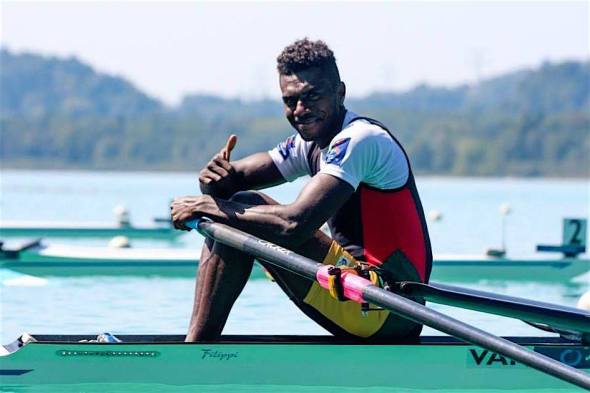 Vanuatu rower Luigi Teilemb has qualified to compete at the Rio Olympics this August. Photo: Vanuatu Rowing Association