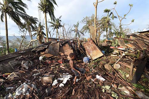 The destruction caused by the cyclone PAM - this WAS someone's home!
