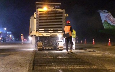 Asphalt construction works commence on Bauerfield runway