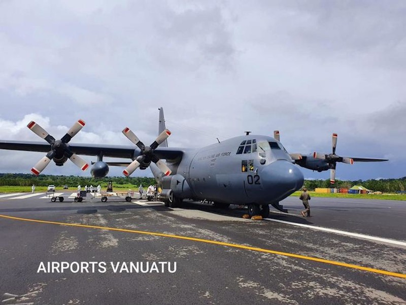 New Zealand Air Force Hercules flying to Vanuatu to assist with cyclone recovery