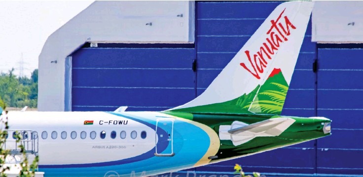 Air Vanuatu’s First Airbus A220 Spotted In Canada - All About Vanuatu