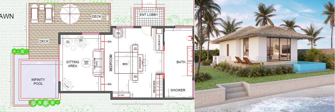 1-bed Bungalow Vanuatu - plan